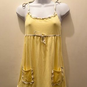 Charlotte Russe Yellow Summer Dress W/ Ruffle Imprints